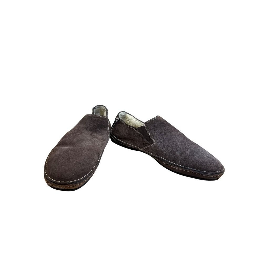 Cole Haan Mens Faux Fur Lined Brown Suede Slipon Loafers Size 9.5M SKU8137